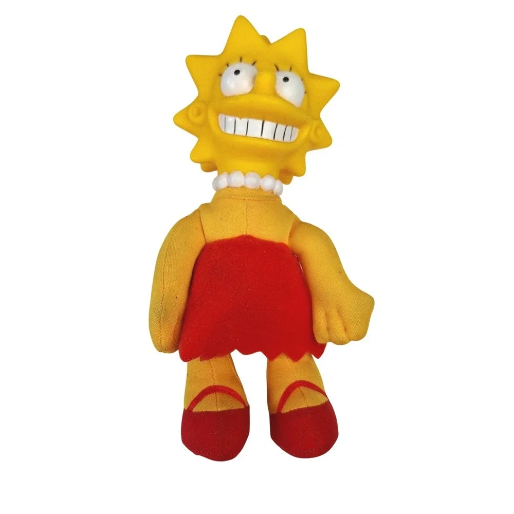 Vintage The Simpsons Plush Vinyl Head Figure Lot Homer Marge Lisa‎ Bart 4pc Set